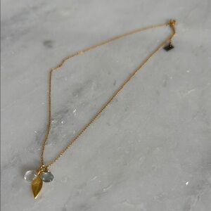 Gold and White Minimalist Necklace with Dainty Chain